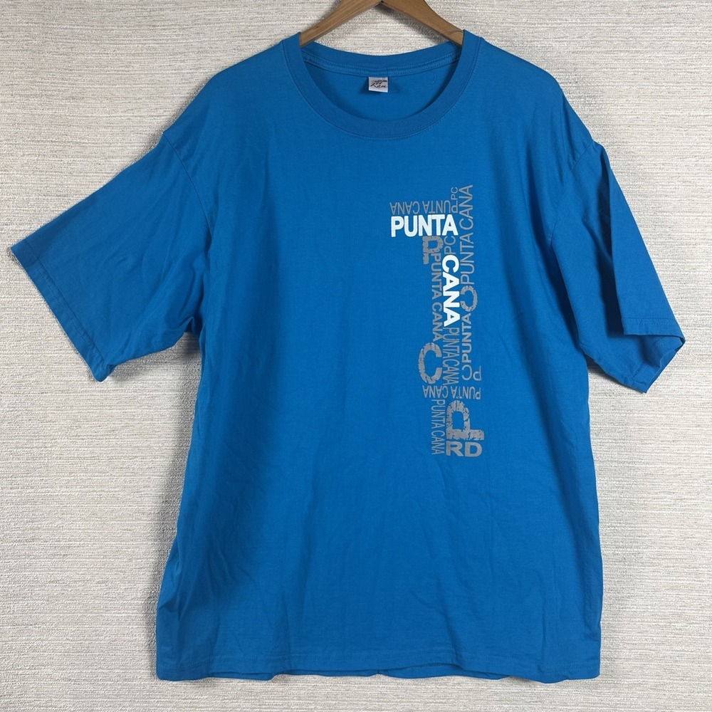 Punta Cana Graphic T Shirt Womens XXL Blue Vacation Travel Tee Soft Stretch